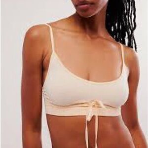 Free People Cream Tie-Front Bralette